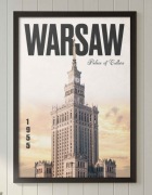 Warszawa Pałac Kultury plakat A3 w ramie minimalistyczny