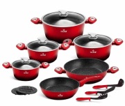 Garnki lakierowane zilner 15el czerwone 