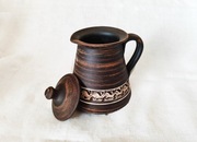 dzbanek 1l do zaparzania lub wody z czerwonej gliny ręcznie zrobiony