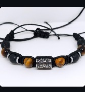 BRANSOLETKA RUNA VALKNUT STAL 316L LAWA TYGRYSIE OKO 10M NA WYMIAR/ SZER.17