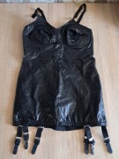 Angielski gorset do pończoch vinyl latex retro vintage nylony  S