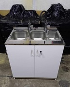 Szafka gastronomiczna ze zlewem trzykomorowym / Kącik sanitarny 