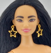 Kolczyki biżuteria dla lalki Barbie złote gwiazdy