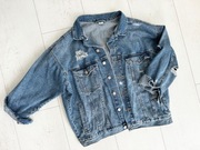 Denim kurtka jeansowa katana oversize fabryczne przetarcia dziury M 38