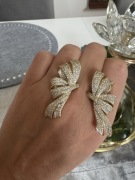 Kolczyki kokardy cyrkonie Premium 