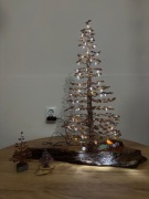 Drzewko podświetlane bursztynowe .65cm. + małe bursztyn 15cmi i ametyst 9cm