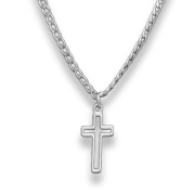 Łańcuszek pancerka stal szlachetna 55 cm z krzyżykiem pudełko