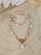 Naszyjnik Choker z Kamieni Naturalnych Kamień Słoneczny Perły Naturalne Aga