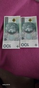 Banknoty 100 zł 2 szt