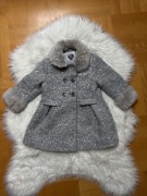 Szary płaszczyk dla dziewczynki 104 3-4 lata F&F