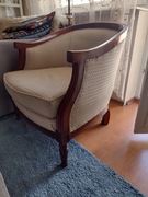 Fotel klubowy tapicerowany, dębina