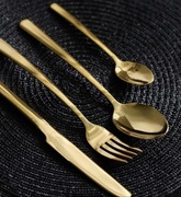 Sztućce stal nierdzewna złote 24szt świąteczne