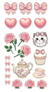 Zestaw Różowych Naklejek Coquette 
