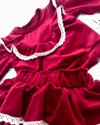 Komplet welurowy dziewczęcy