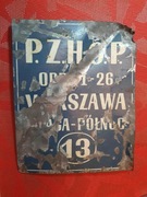 TABLICA SZYLD: P.Z.H.G.P. WARSZAWA PRAGA ODDZ I-26 UNIKAT!