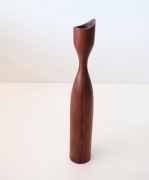 Duński świecznik z drewna tekowego scandi vintage design