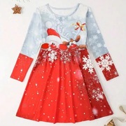 Nowa Świąteczna Sukienka Mikołajki 116 cm 