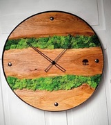 Zegar Ścienny 63 cm Dąb i Chrobotek