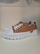 Skórzane lekkie półbuty trampki brązowe Vacarro 3651