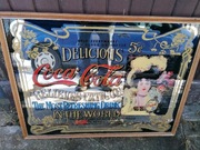 Stara duża reklama na lustrze coca cola