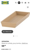 Nowa Taca na sztućce IKEA UPPDATERA, jasny bambus, 20x50 cm