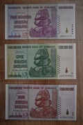 Zimbabwe Fifty Million, One Billion, Fifty Trillion - zestaw UNC