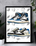 Plakat A3 Nike Travis Scott Air Jordan 1 High