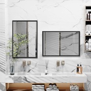 Lustro ścienne premium czarne 90x60 aluminiowa rama, nieużywane