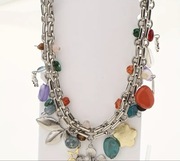 Naszyjnik masywny, z kamieniami i przywieszkami