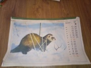 Kalendarz ścienny 1987 duży zwierzęta Polski 48cm x 32cm