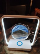 Nocna lampka LED płynący lejący piasek bezprzewodowe ładowanie NIEB.PIASEK