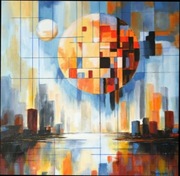 Marek Rudziński "Orbita myśli"  50x50cm. NOWY