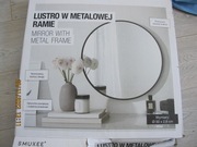 okrągłe lustro SMUKEE 50cm w czarnej metalowej ramie
