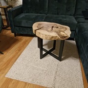 Stolik kawowy do salonu, loftowy, orzech włoski