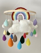 Ręcznie robiona karuzela do łóżeczka – Tęczowy Deszcz