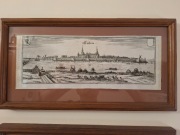 Miedzioryt Meriana, panorama miasta Küstrin, Cüstrin, Kostrzyn