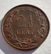 HOLANDIA 2 1/2 Cent 1881 okołoMENNICZA