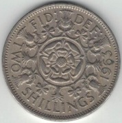 Wielka Brytania 2 szylingi two shillings (floren) 1963 28,4 mm - nr 3
