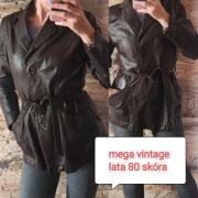 SKOGAR płaszcz kurtka skóra nat lata 80 vintage