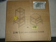 Wieża edukacyjna dla dzieci 2w1 drewniana biała