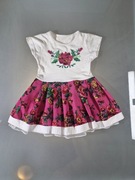 Sukienka Dziecięca Góralska Cleo Folk Etno Kwiaty 92/98