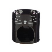 Kominek ceramiczny czarny kot, do olejków i świec zapachowych