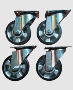 Koło Kółko Koła obrotowe fi 140 mm, aluminium guma wózek 300kg komplet 4szt