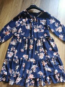 Granatowa sukienka w kwiaty rozm.40 