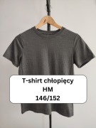 Szara koszulka z krótkim rękawem T-shirt HM basic 146/152