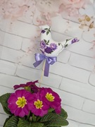 Ptaszek na piku, dekoracja wielkanocna koszyczek, bawełna