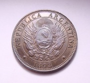 Argentyna 2 centavos 1893 ŁADNA! RZADKA w tym STANIE!