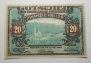 Banknot zastępczy Notgeld 20 Heller Austria
