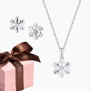 Wisiorek W. Kruk srebrny nowy cyrkonia Śnieżynka płatek śniegu 925 srebro