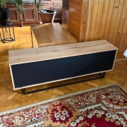 Nowoczesna Szafka RTV Loft wotan czarny MAT 150 cm